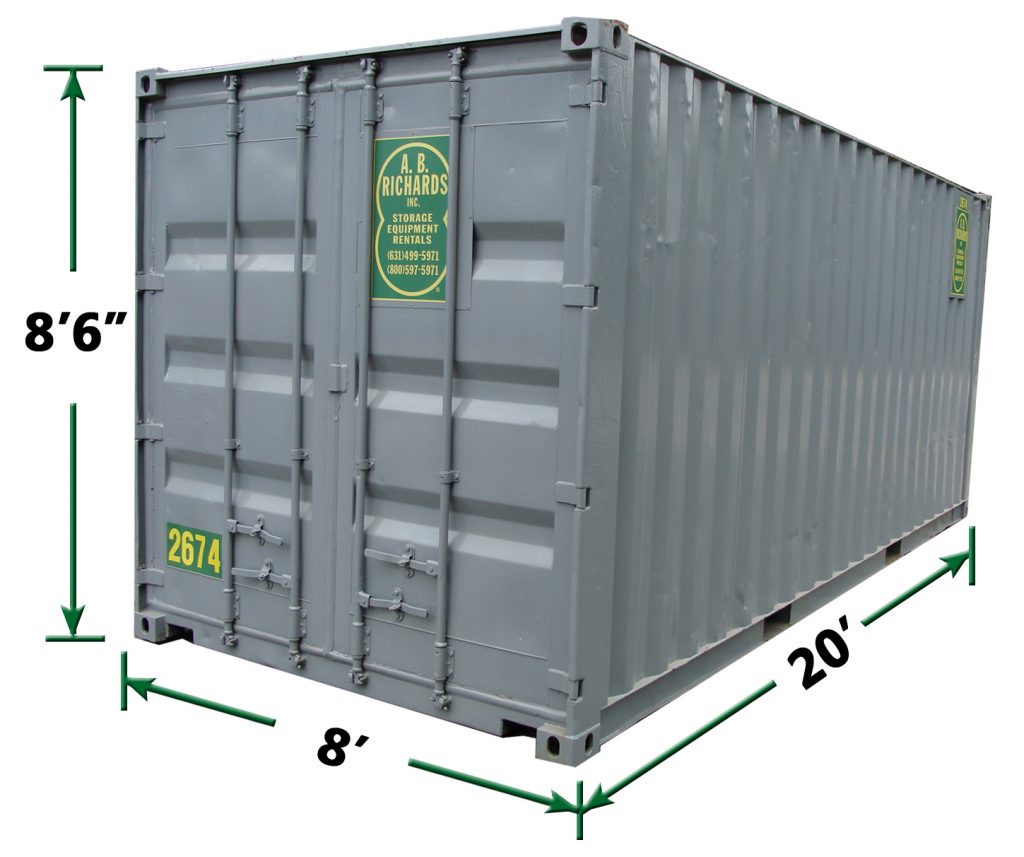 20 ft storage containers for lease in Commack, New York